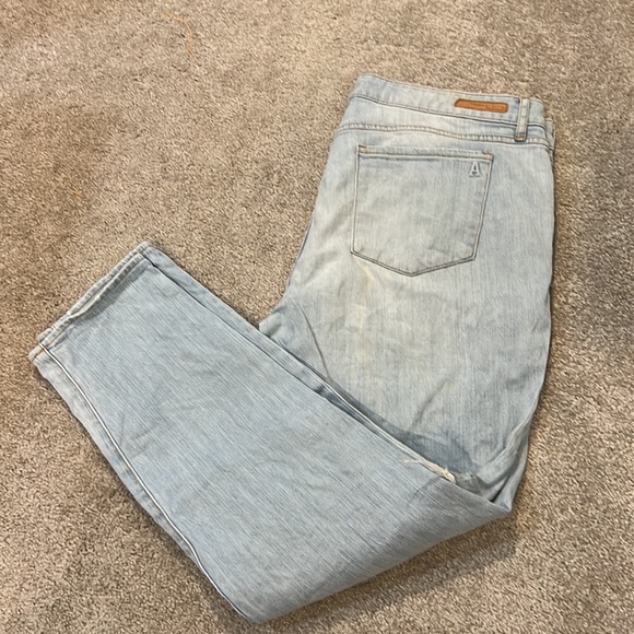 Articles of Society High Rise Light Wash Distressed Cropped Boyfriend Jeans - Picture 7 of 13